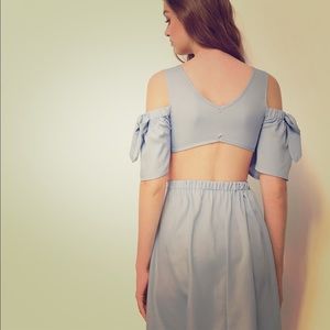 Open Shoulder Bow Tie Detailed Cut Out Dress